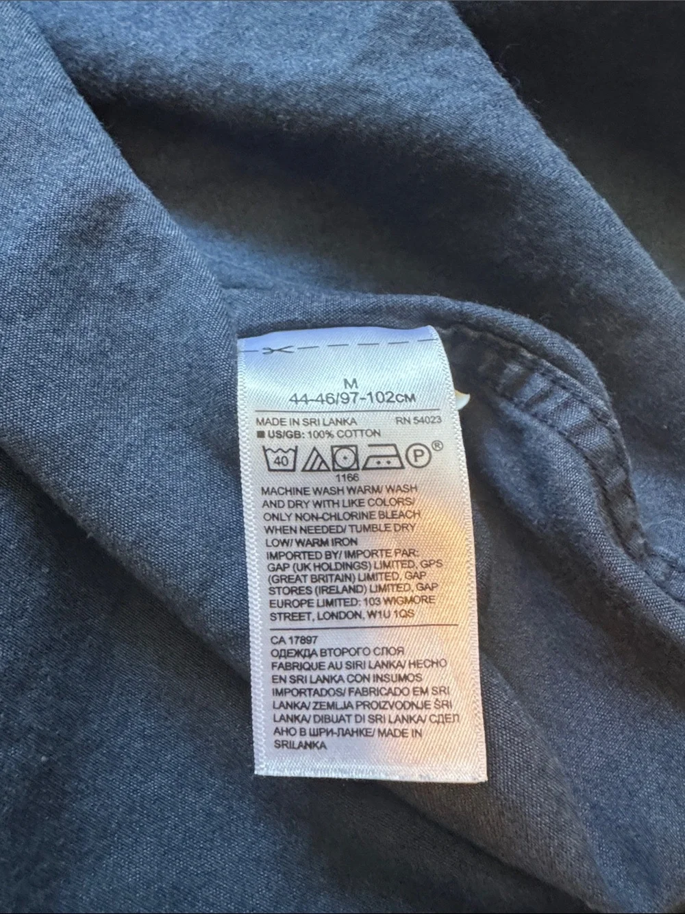 Banana Republic Navy Denim Button-Down Shirt